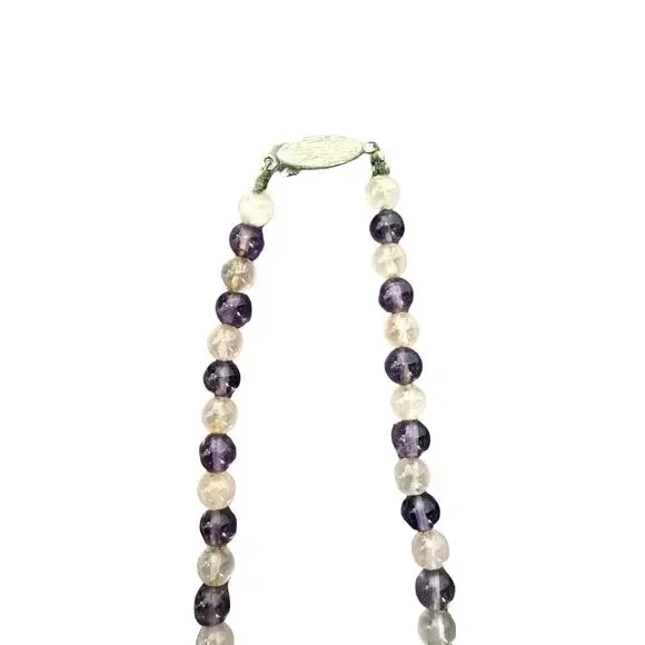 Vintage Beaded Necklaces White Blue Purple Green Blue Bangle Bracelet 4 Pieces - Picture 12 of 16